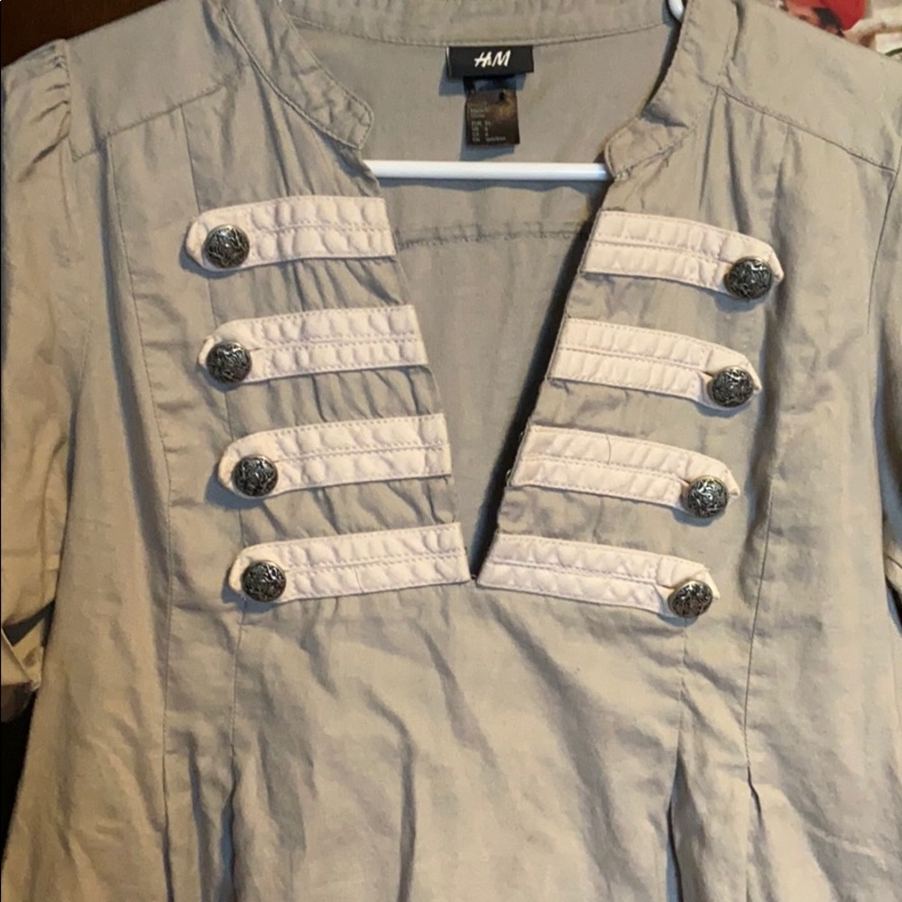 H&M military inspired top size 6